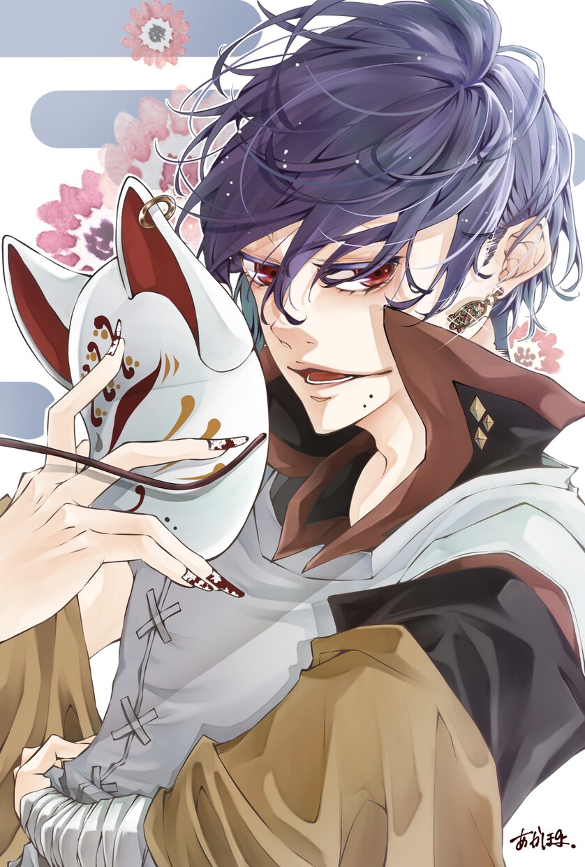 VTuber動画サムネ、1枚イラストなど制作します 中性的な綺麗かっこいい男性を得意としています イメージ4