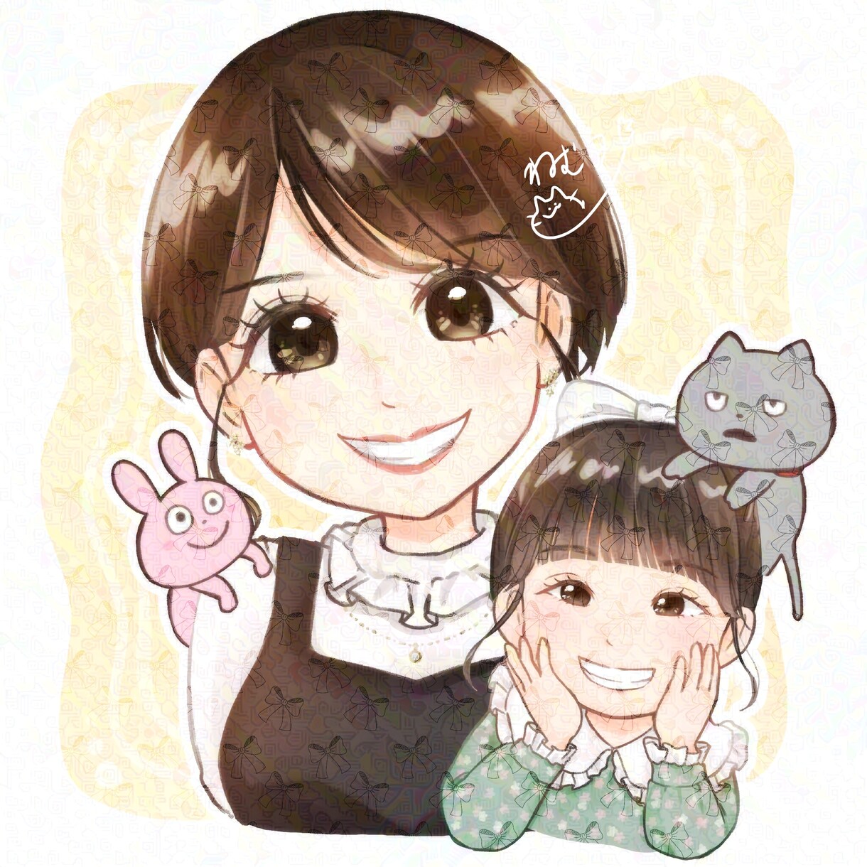 似顔絵イラスト製作いたします ポップな絵柄の表情豊かな似顔絵描きます！ イメージ3