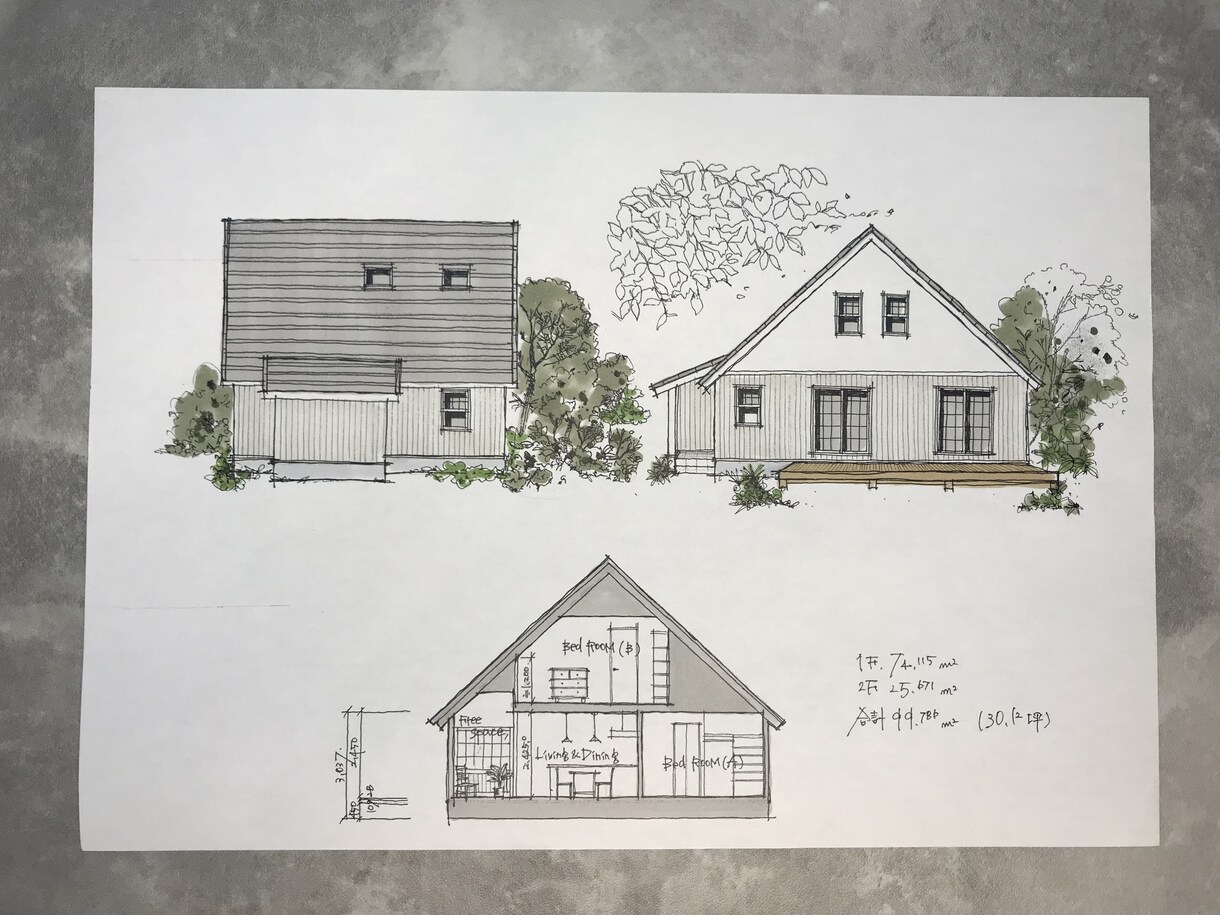 住宅のプロが間取りと外観図作成します ◆◆◆イメージが膨らむ手書きの図面でご提案☺◆◆◆ イメージ9