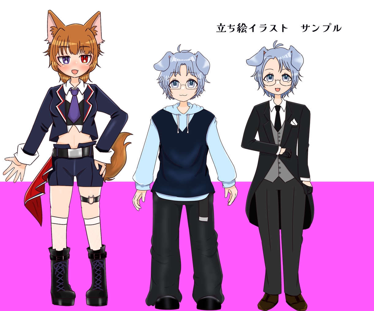 配信用の立ち絵やキャラクターデザインを制作致します 可愛い女の子や中性的なキャラクターを描くのが得意です イメージ3