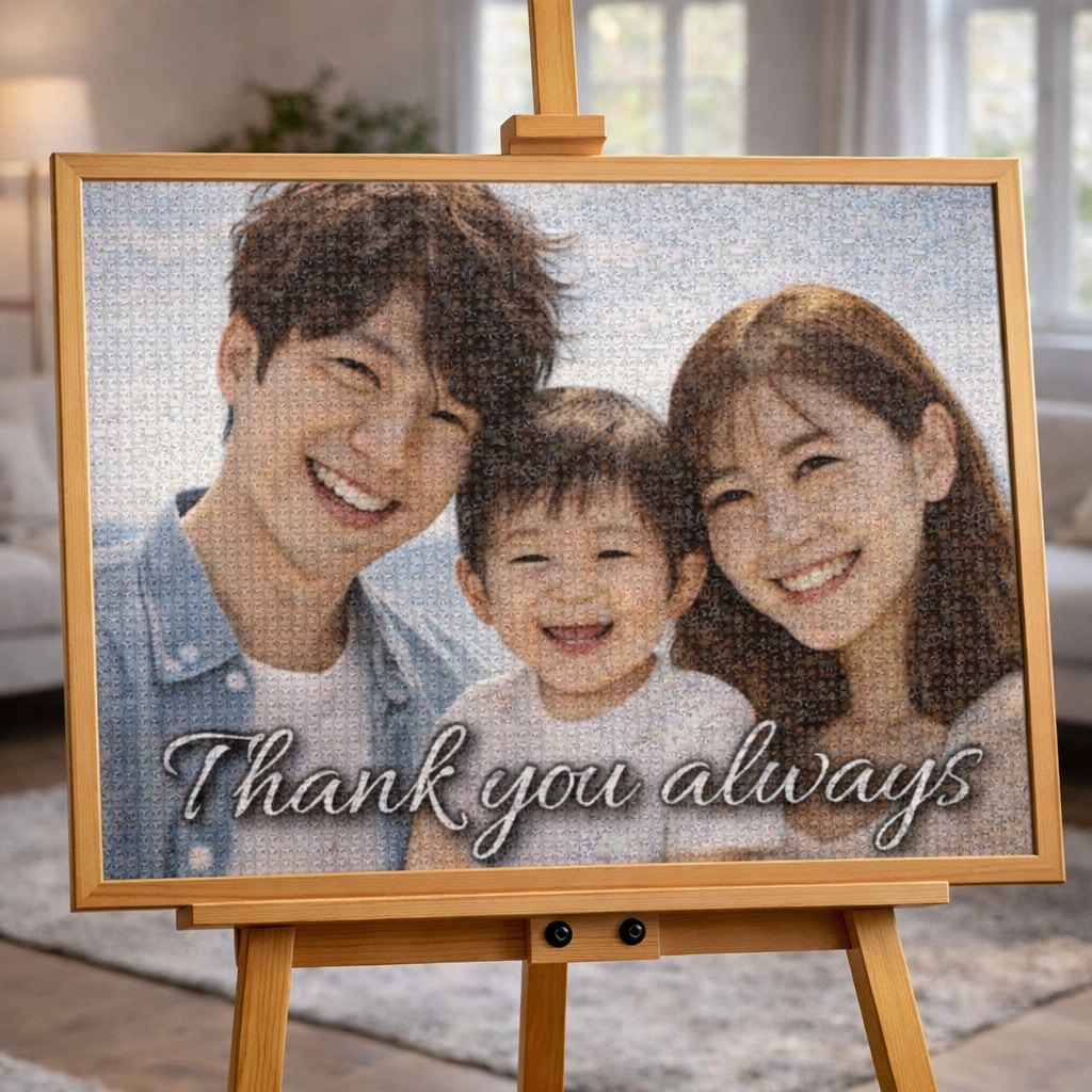 敬老の日父の日ギフト用モザイクアート制作いたします ありがとうを形に、家族の思い出を贈る父の日ギフト イメージ8