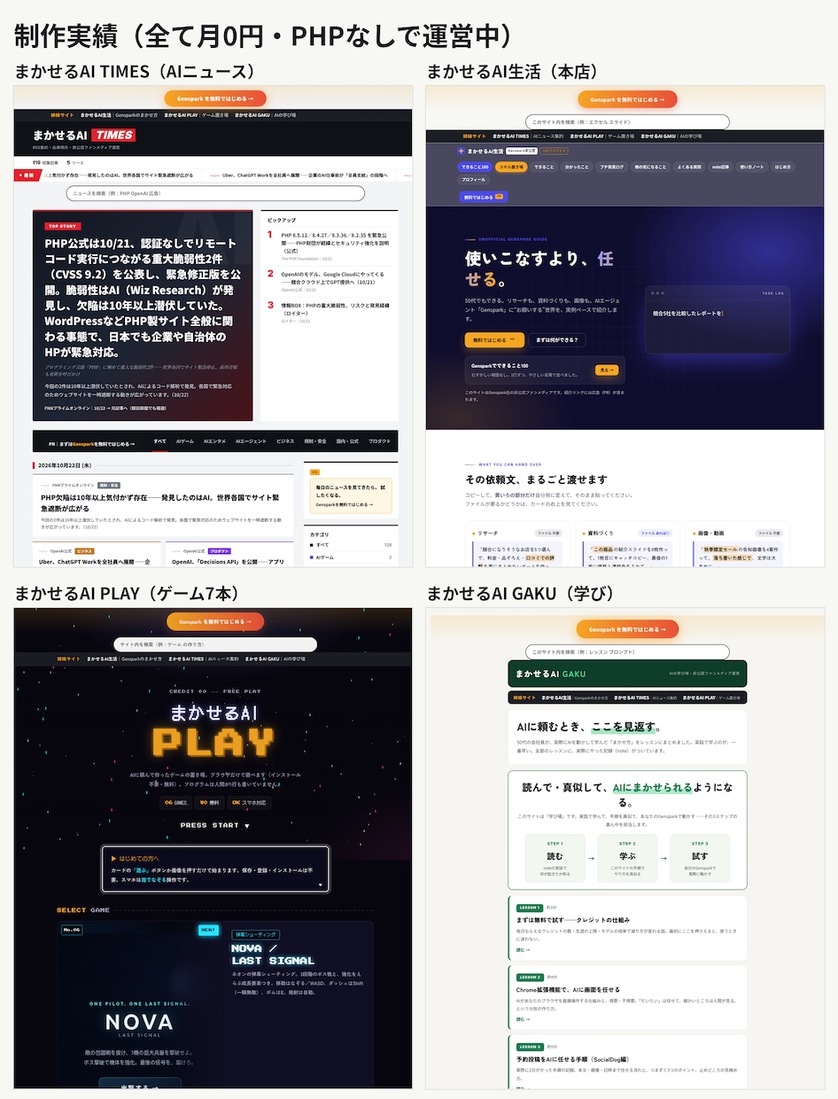 月0円でホームページを作成します サーバー代も更新手間も0円。実績4サイトの制作実績で安心 イメージ1