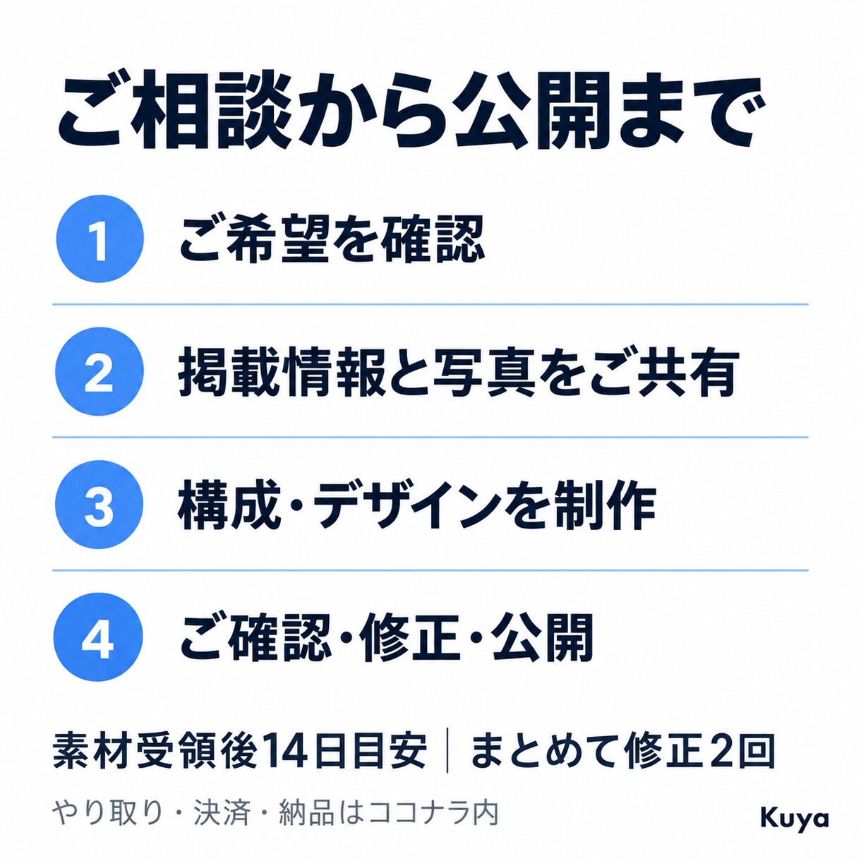 サロン・店舗の1ページHPを制作します メニュー・料金・予約先をスマホで見やすく整理 イメージ3
