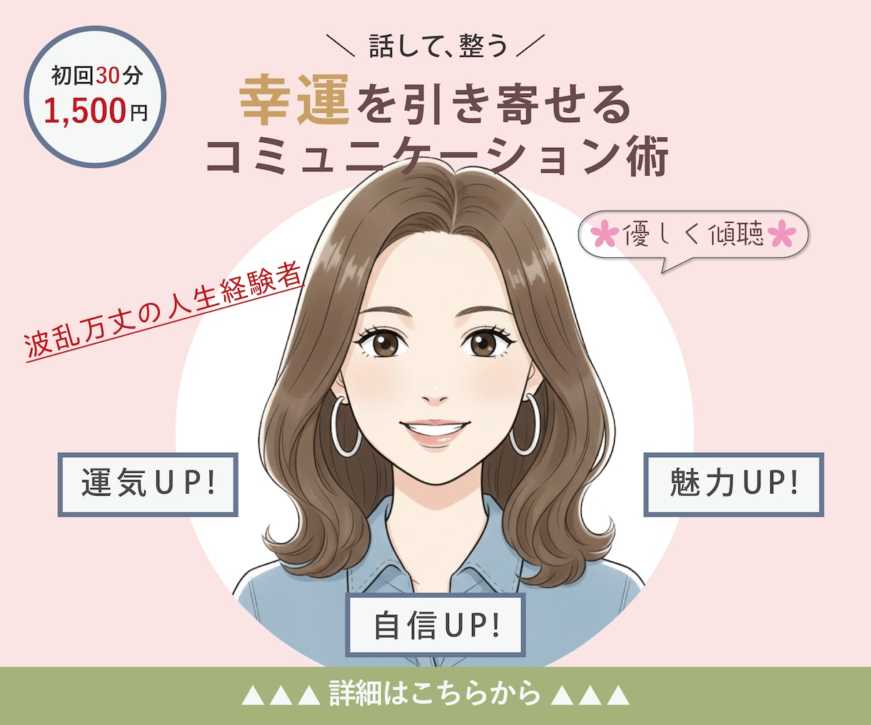 傾聴を中心にコミュ力を高め運を引き寄せます 傾聴からはじまる、運を呼ぶコミュニケーション術 イメージ1
