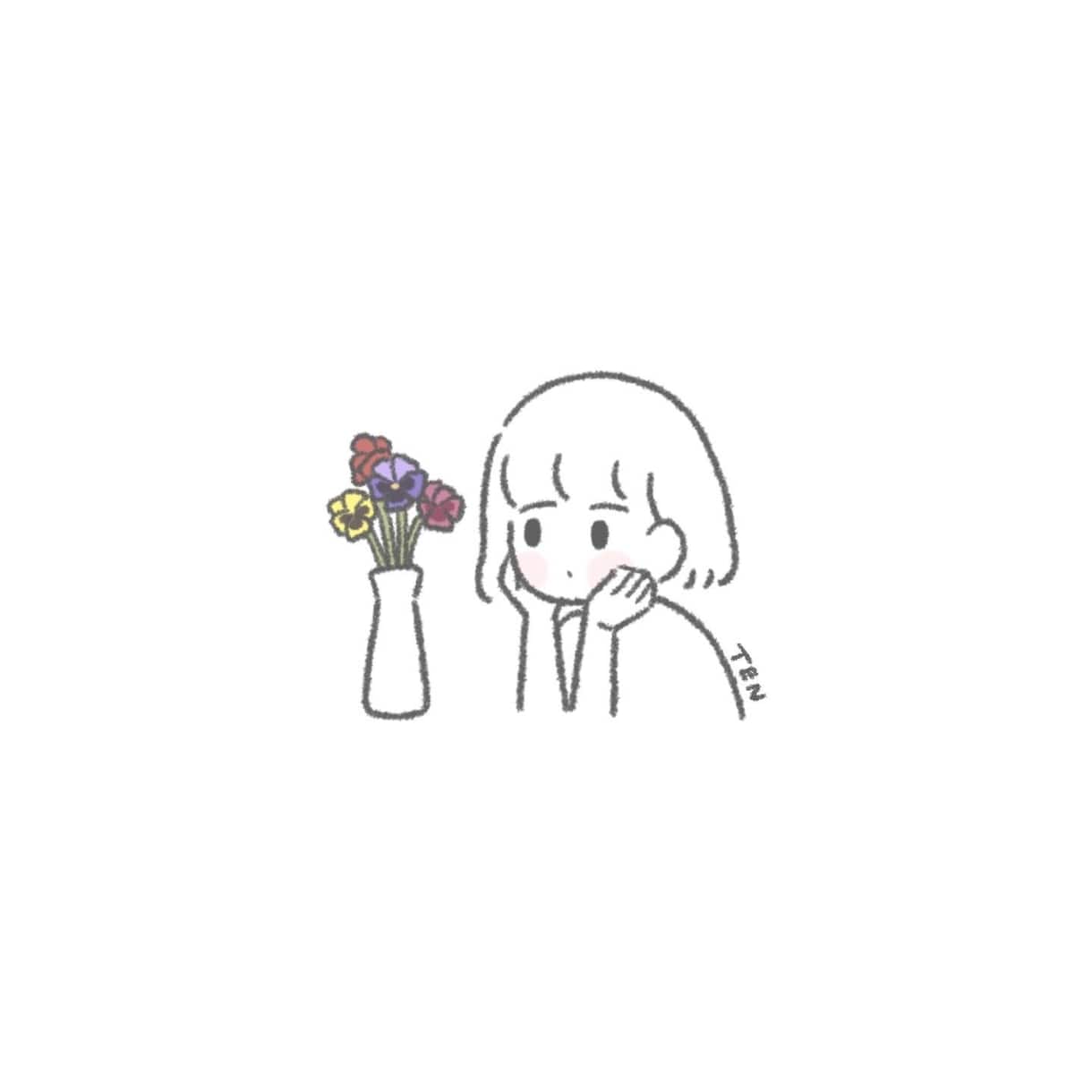 シンプルでゆるいアイコンを描きます 即対応♡SNSで写真に抵抗がある方へ イメージ4