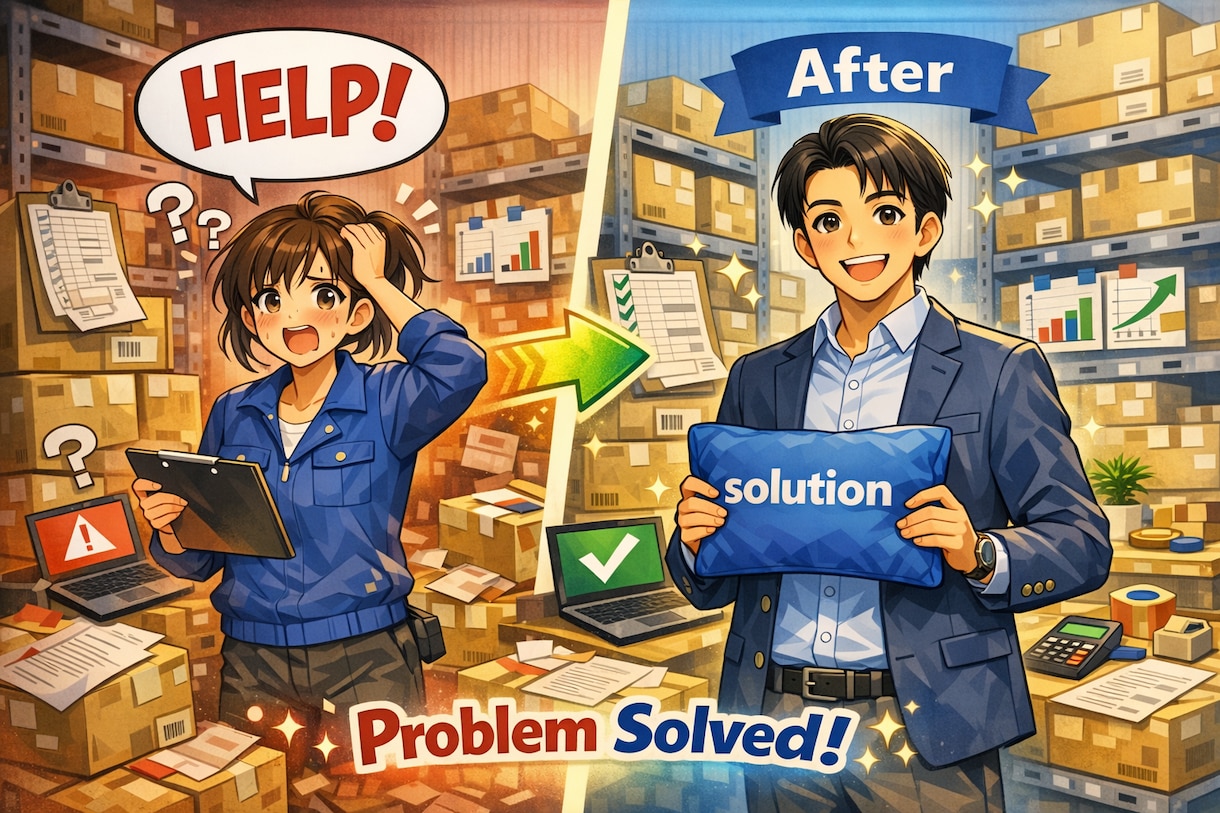 在庫管理が黒字の基もです！支援させて頂きます 上場企業のマネージャーが課題を分析。本質的に解決しませんか？ イメージ1