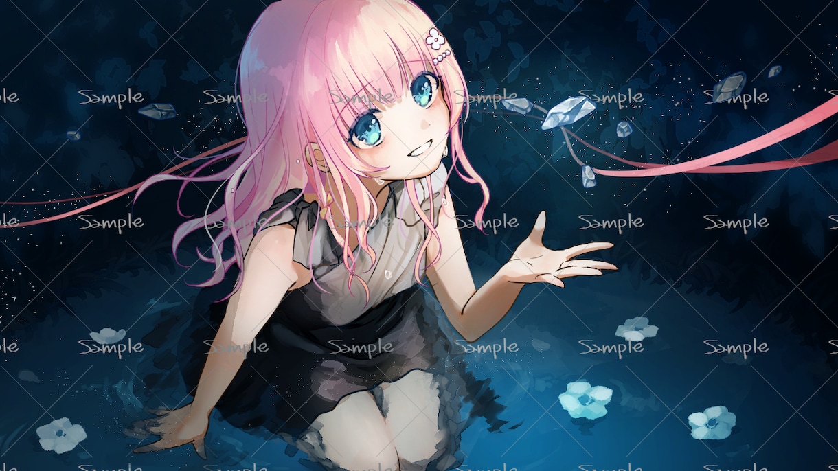 Vtuber様グッズ、サムネイルイラスト等描きます かわいらしい表情を描くのが得意です♪お気軽にご相談下さい イメージ1