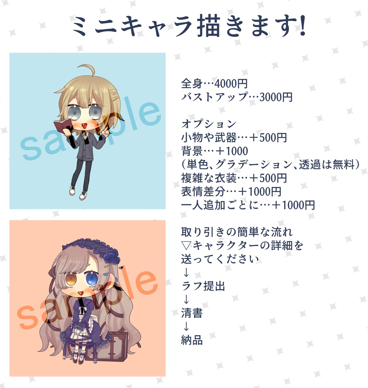 ミニキャラ描きます アイコンや動画のワンポイントに使えるミニキャラを描きます！ イメージ2