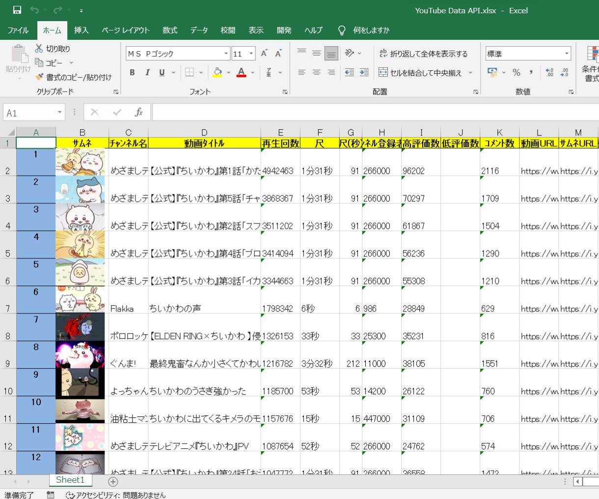 YouTubeから多量のデータを収集いたします データをYouTube戦略やビジネス企画にお役立てください！ イメージ3