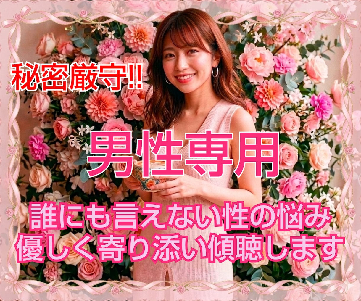 男性専用♡誰にも言えない性のお悩みお聴きします 男性限定☆どんなことも否定せず寄り添いお聴きします イメージ1