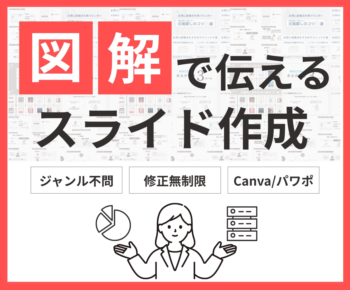 ビジネス資料を図解でもっと伝わりやすくします PowerPoint パワポ/Canva キャンバ　対応可能 イメージ1