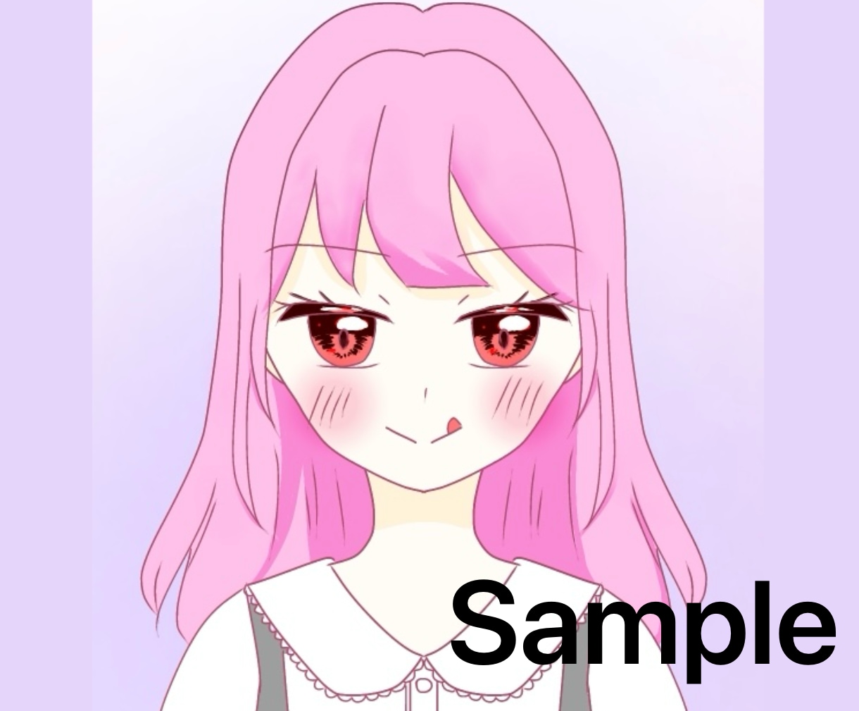AI不使用のかわいい女の子アイコン描きます SNS向けに可愛いアイコンをオーダー制作します イメージ1