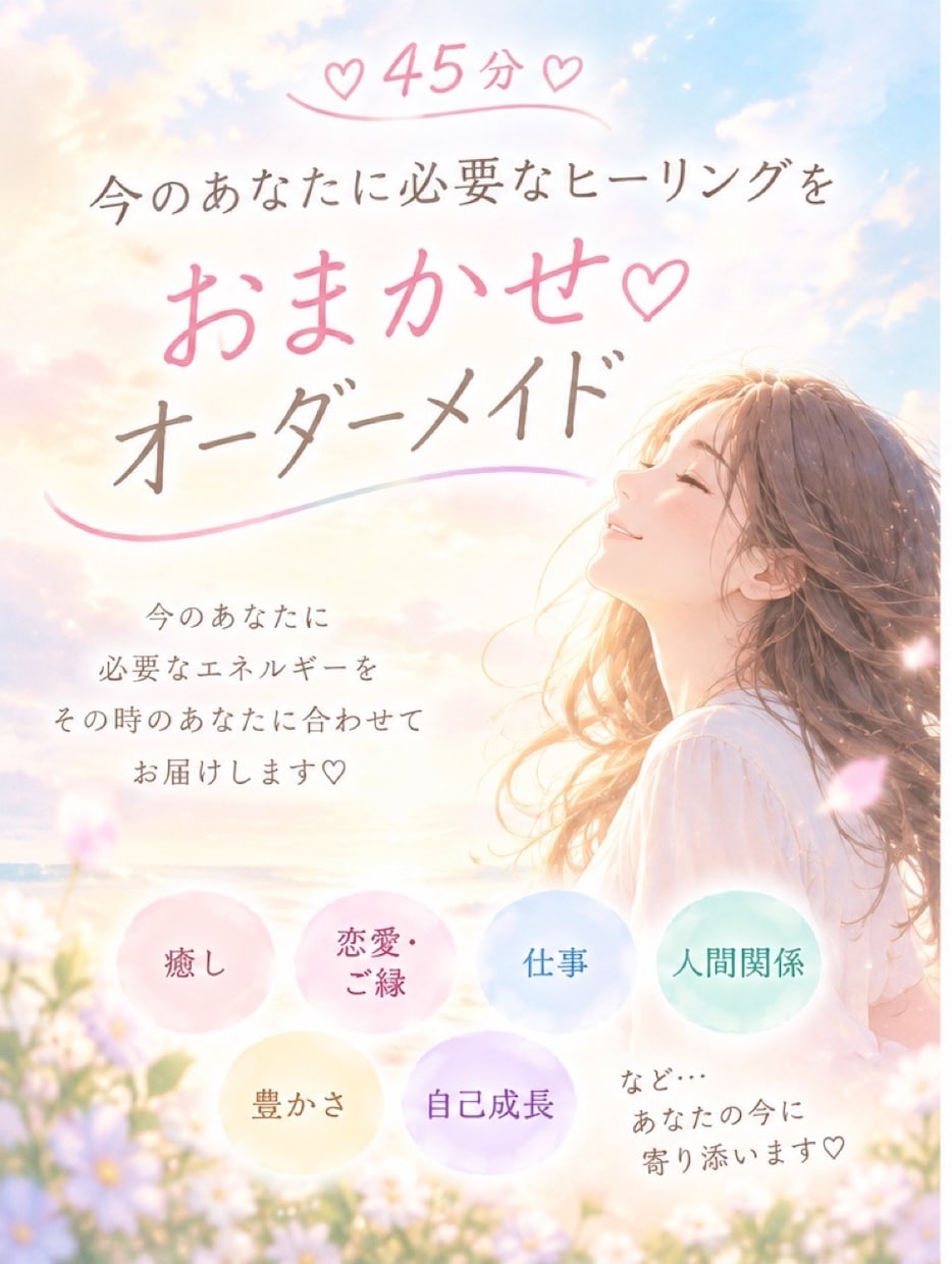 45分♡オーダーメイドヒーリングします あなたのお悩みに寄り添う♡オーダーメイドヒーリング イメージ1