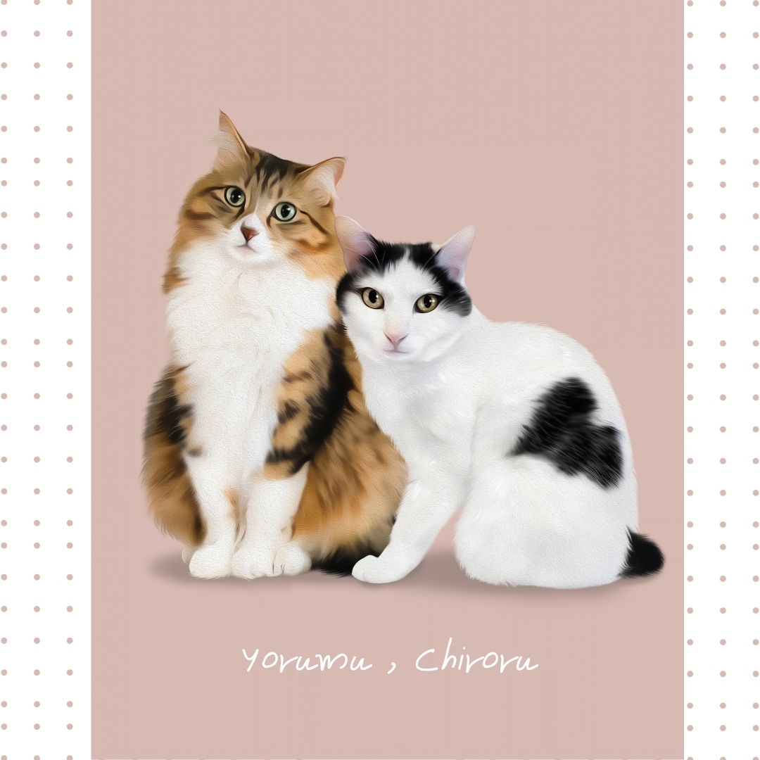 うちの子・ペットの似顔絵イラストを制作します 犬・猫のお写真から、やさしい雰囲気のオーダーメイドイラストに イメージ1