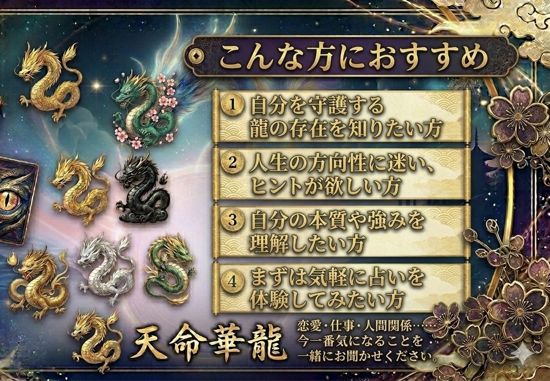 あなたの守護龍は？★龍神鑑定で運命を解きます 9種の守護龍神からのメッセージ＆今必要な導きをお届け イメージ3