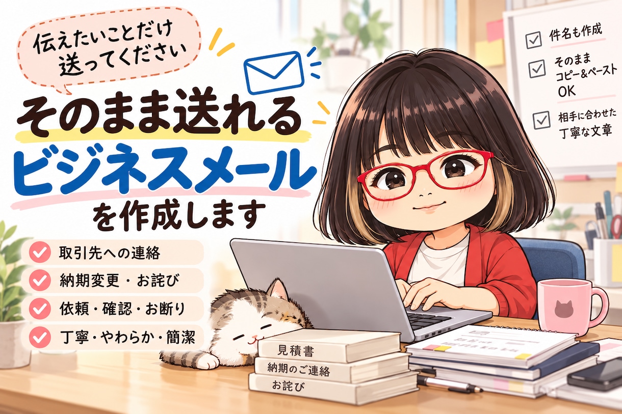 そのまま送れるビジネスメールを作成します 伝えたいことだけ送ってください。文章はこちらで整えます。 イメージ1