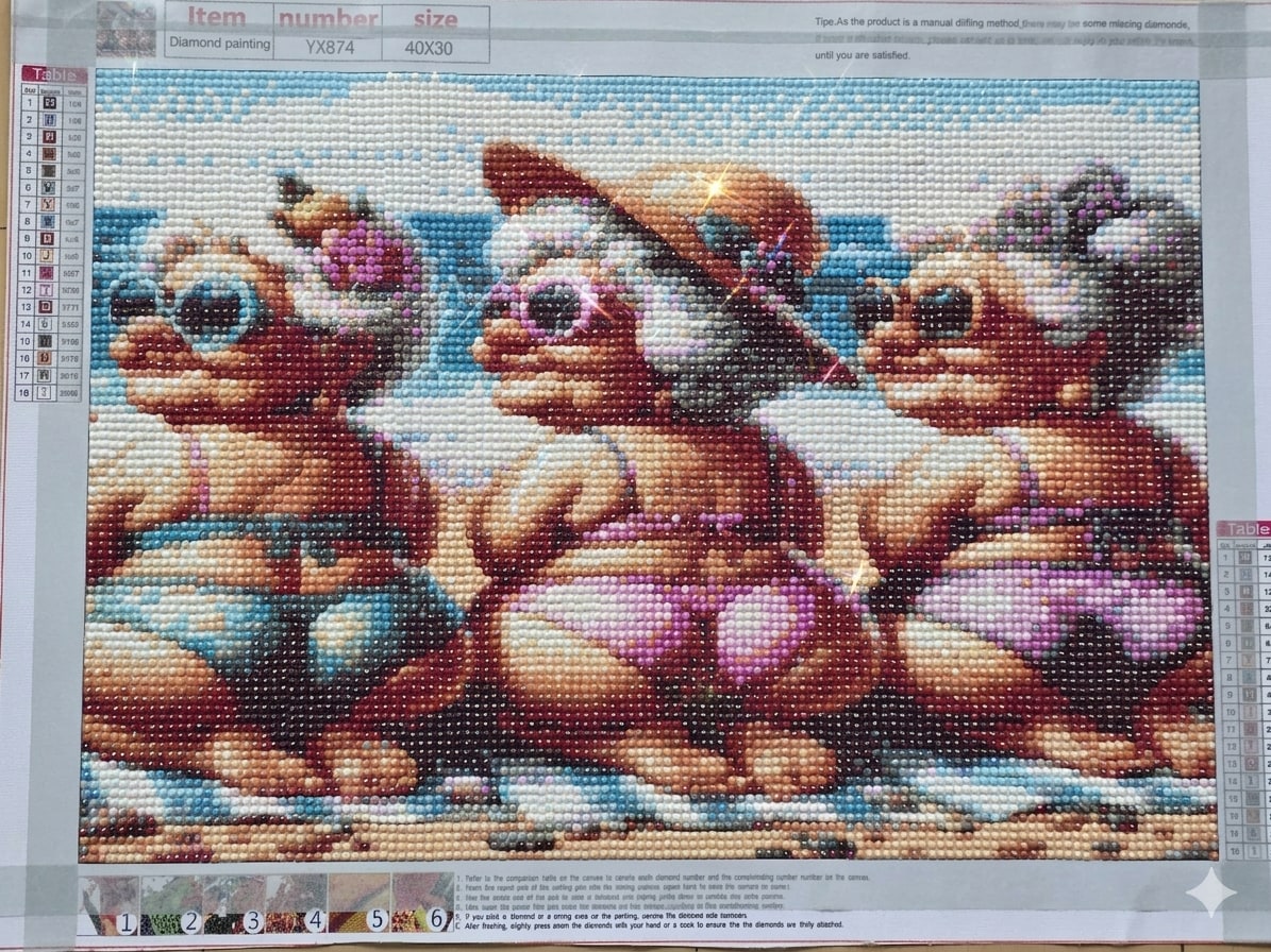 最短で丁寧なダイアモンドアート制作代行を承ります ピンセットで一粒ずつ精密に。隙間のない美しい輝きを届けます イメージ7