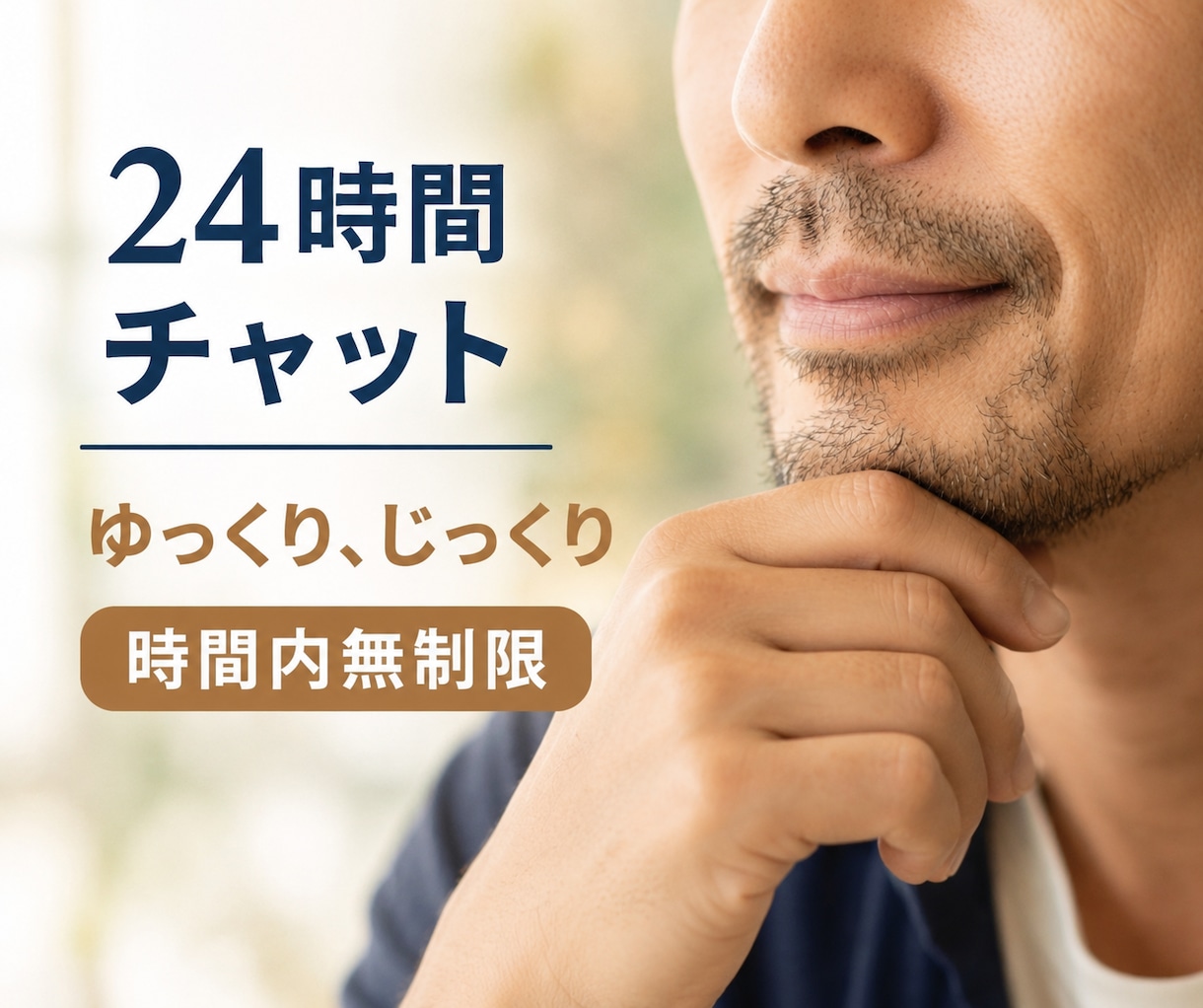 悩みや相談、雑談も、ゆっくりじっくり話せます 夜中でも早朝でも、思い立った時に送信OK。即レスあるかも イメージ1
