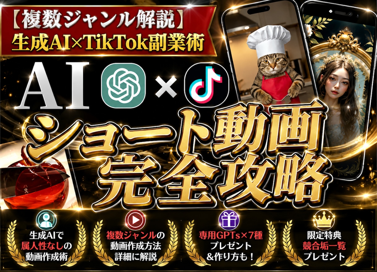 AI×ショート動画完全攻略ガイド教えます 【GPTsプレゼント】属人性なし簡単動画作成で誰でもAI副業 イメージ1