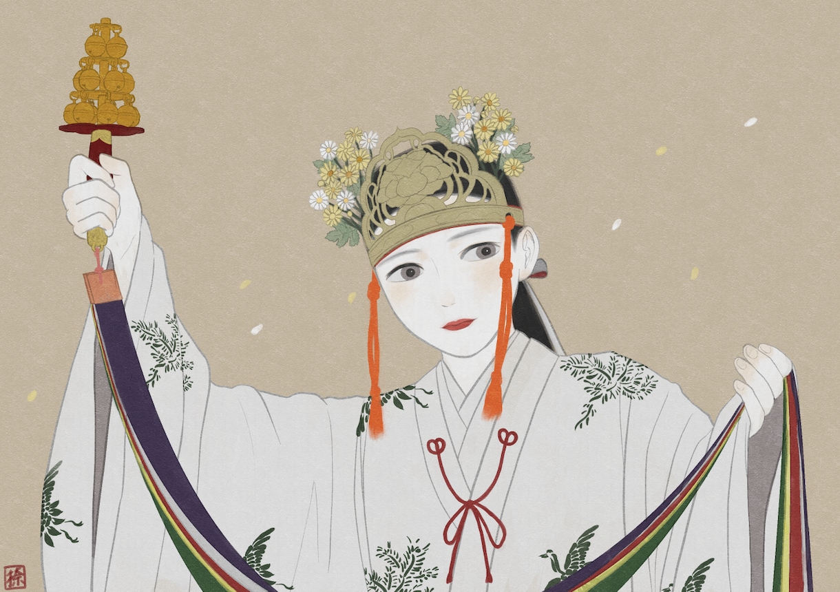 日本画風(和風)イラスト描きます 美人画風・時代小説の挿絵等に。優しく懐かしみのある絵を イメージ1