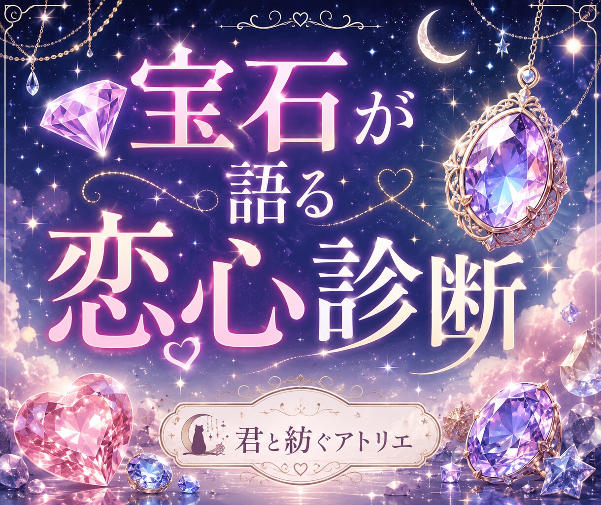 宝石が語る恋心診断/物語メッセージをお届けします 選んだ宝石に映る心の輝きから、貴方だけの物語をお届けします イメージ1