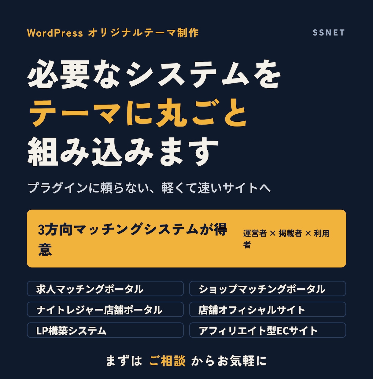 WordPressにシステムを組み込んで制作します プラグインに頼らない軽量WordPressテーマを制作します イメージ1