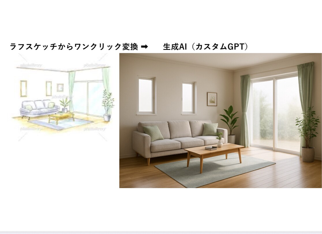 あなたの建築パース図をAIで写真画質へ変換します 口下手でも大丈夫！伝わる写真画質で顧客の心を鷲掴みできる イメージ1