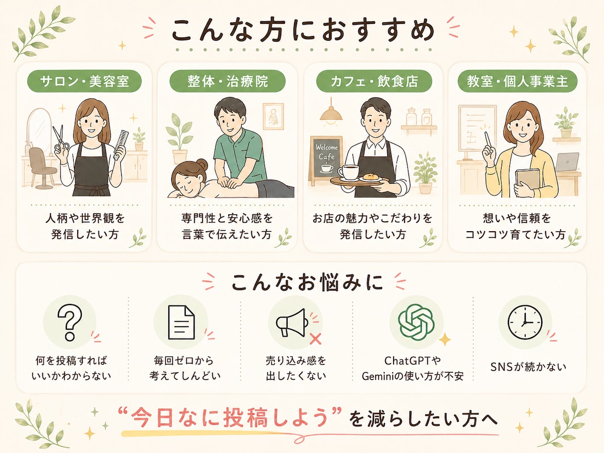 小さなお店のAI集客設計シートを販売します ChatGPTで30日分のSNS投稿が作れるテンプレPDF イメージ4