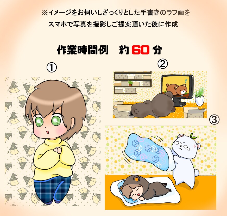 期間限定価格 超スピード納品！イラスト描きます 超時短！※【最短10分】でご提案！急いでいる方は是非どうぞ！ イメージ5