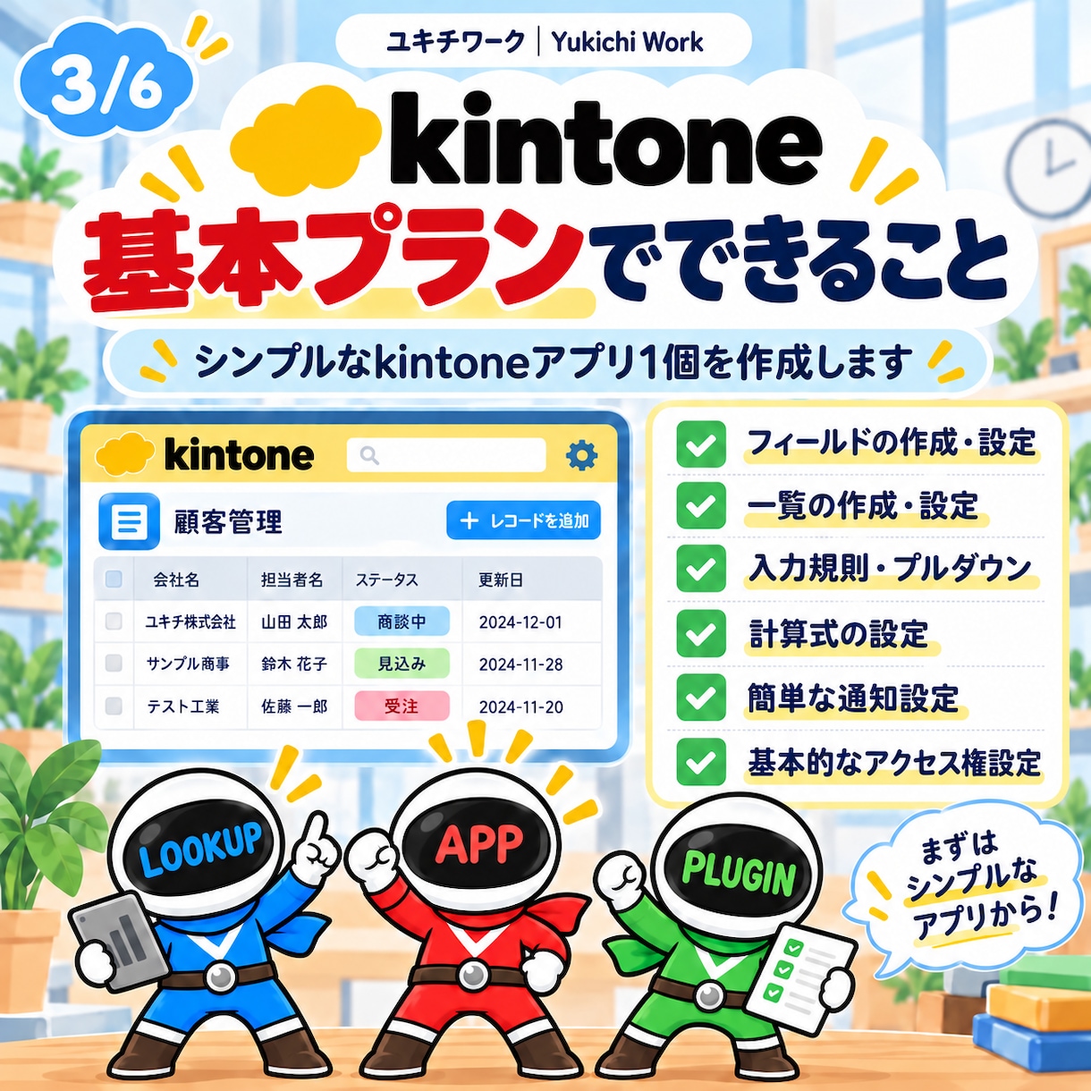kintoneで基本アプリを作成します 業務に合わせた使いやすいkintoneアプリを作成します イメージ3