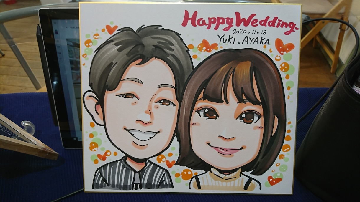 似顔絵の作成過程を動画化してお渡しいたします あなたの似顔絵が出来上がる作業工程を映像でお送りいたします イメージ2