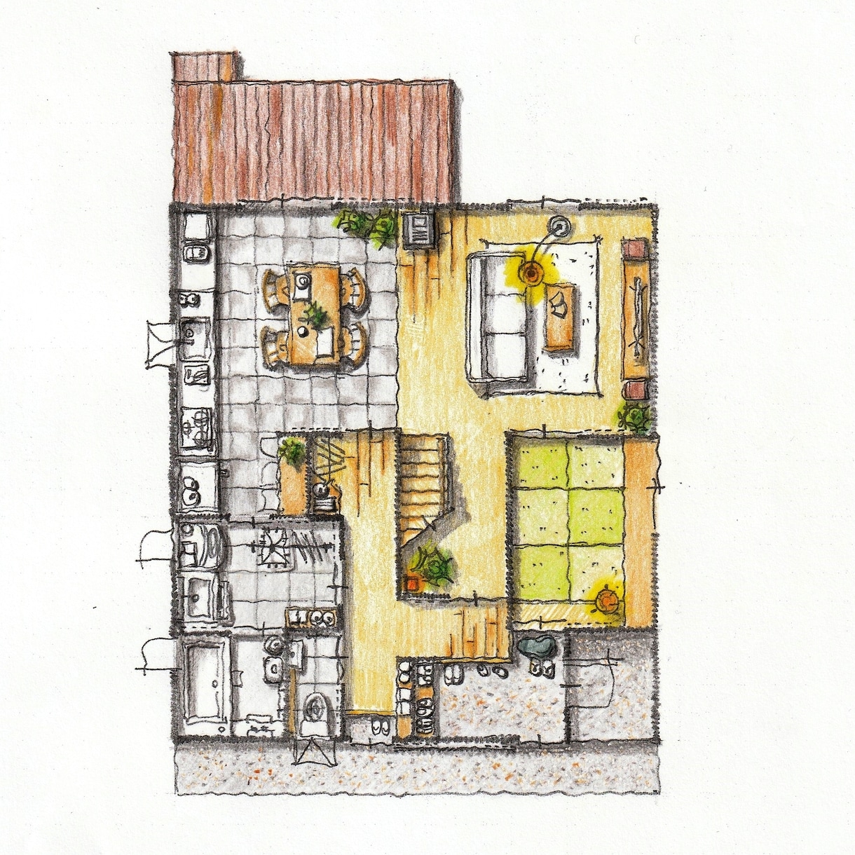 手描きで平面プランや外構図を描き起こします 柔らかいタッチと可愛い描写で他社との差別化をお手伝いします！ イメージ2