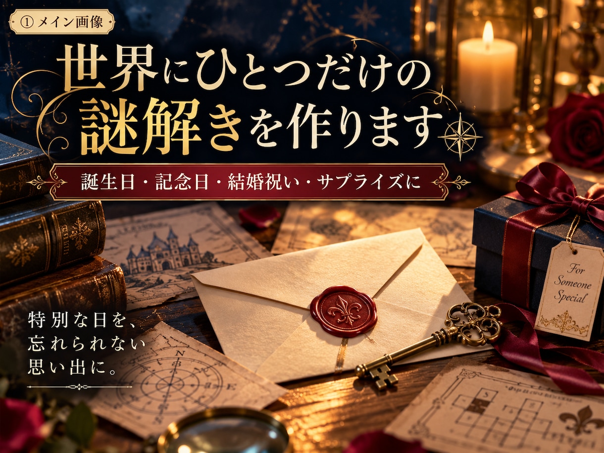 あなただけのオリジナル謎解きを制作します 誕生日や記念日に謎解きのプレゼントはいかがですか？ イメージ1