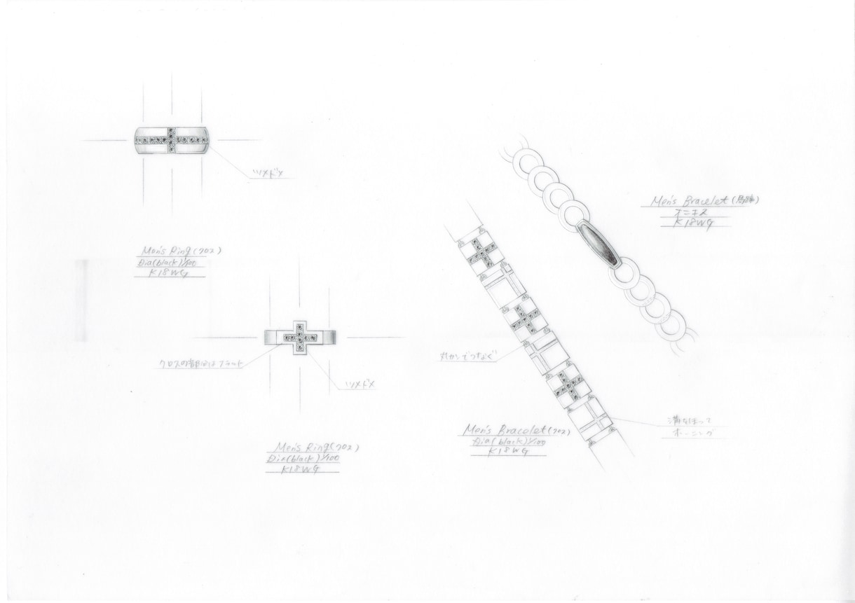 ジュエリーデザイン画描きます ☆加工出し用の製図（二面図）×1型（手描き） イメージ6
