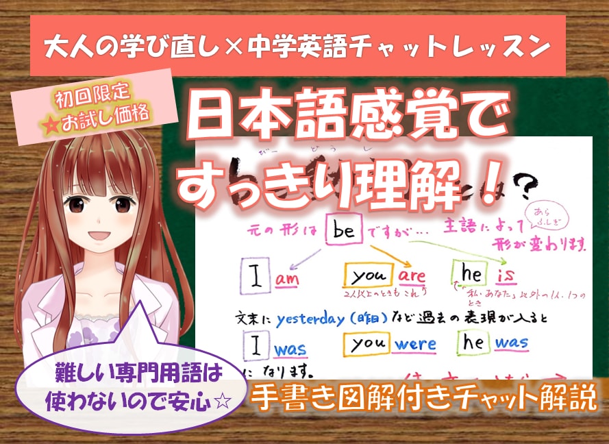 初回限定お試し☆中学英語の基礎をやさしく図解します 中学英語が“日本語の感覚”でスッとわかる！大人の学び直しに☆ イメージ1