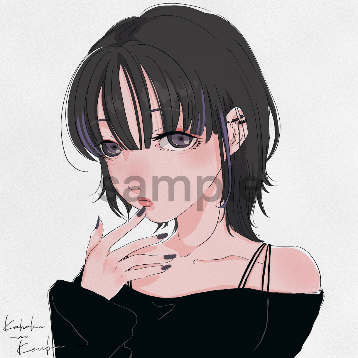 ベタ塗りイラストアイコン作成します 印象的な女の子のイラスト欲しい方是非！ イメージ9
