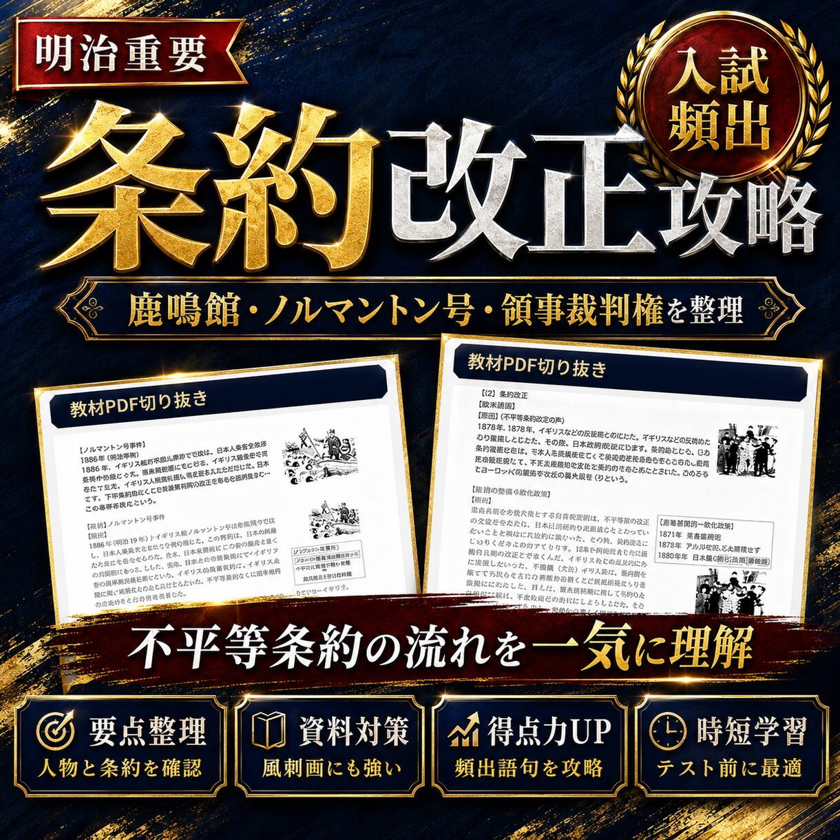 中３社会（歴史）・定期試験対策問題集を提供します 圧倒的な演習量で、社会の評定を「５」にして内申点アップ！！ イメージ10