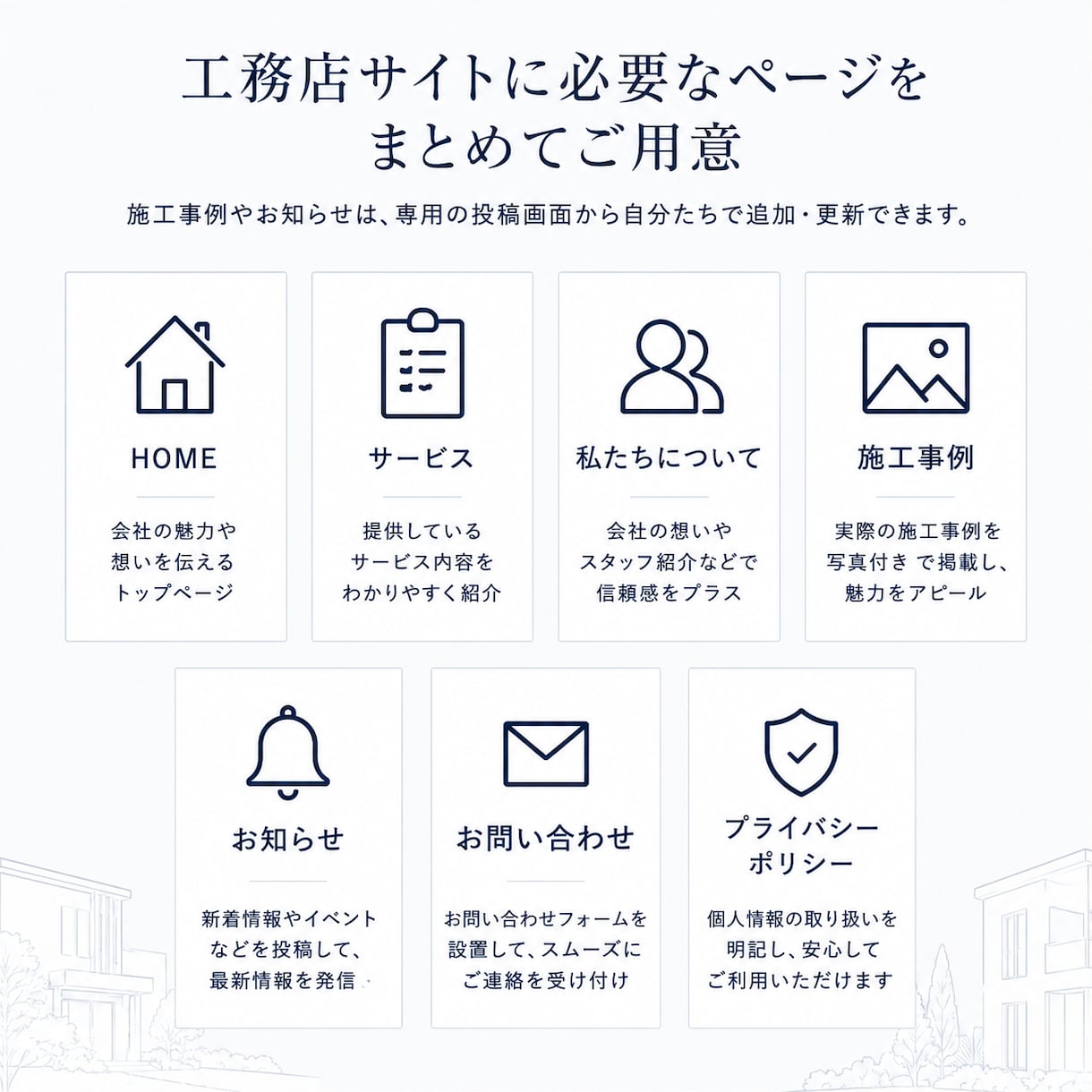 工務店向けホームページを制作します 施工事例も自分で更新｜管理しやすいWordPressサイト イメージ4