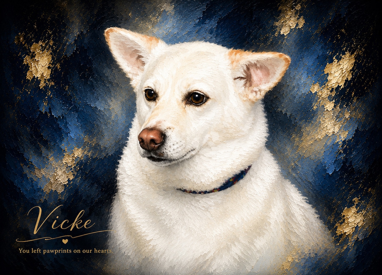 愛犬を高級アート作品風ポートレートに仕上げます 大切な愛犬を美術館に飾る絵画のような作品に仕上げます。 イメージ1