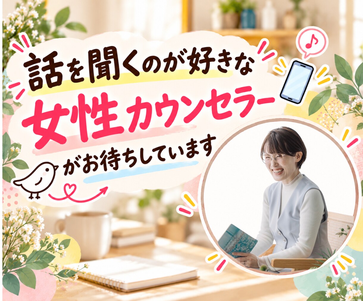 今すぐ誰かと話したい方、どんなお話もお聞きします 雑談/恋愛相談/寂しい/モヤモヤ/愚痴/悩み｜気軽にお喋り♥ イメージ3