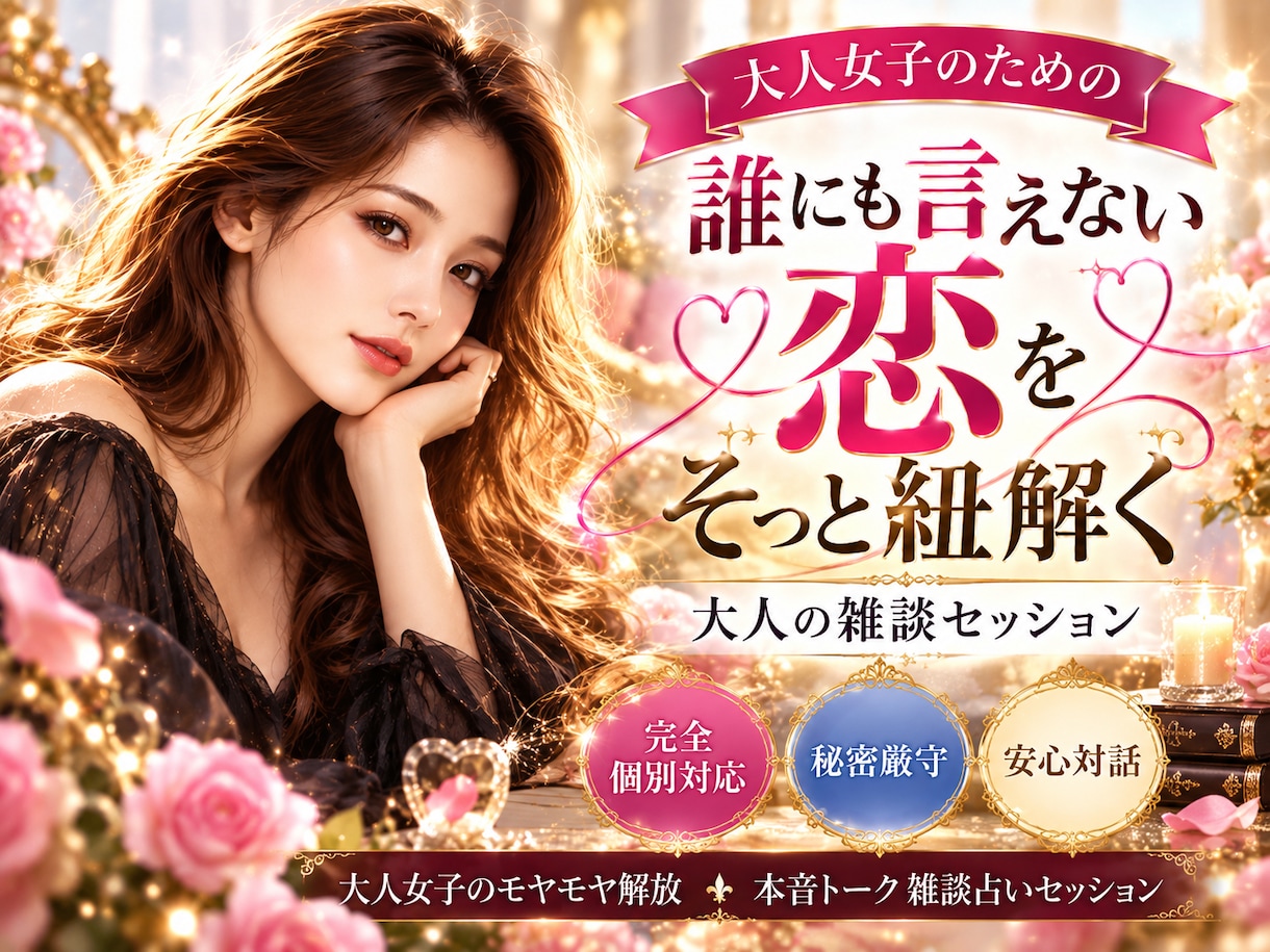 誰にも言えない恋❤️✨⭐️恋愛相談➕占います 大人女子のモヤモヤ解放✨本音トーク雑談占いセッション⭐️ イメージ1