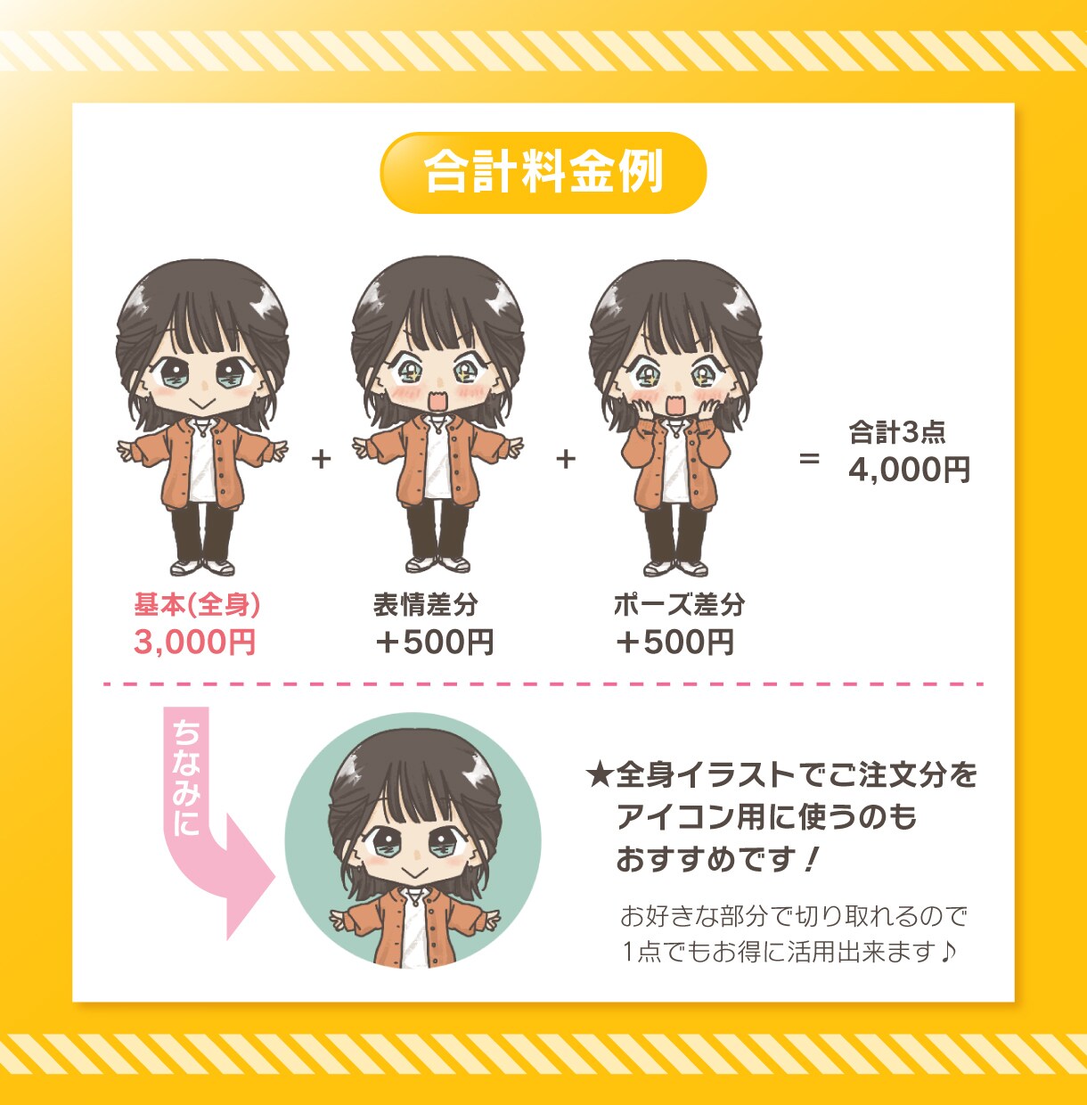 商用可！顔出し不要で親近感UP！ミニキャラ描きます 初めての方も安心♪インスタ、ブログ、YouTube等SNSに イメージ6