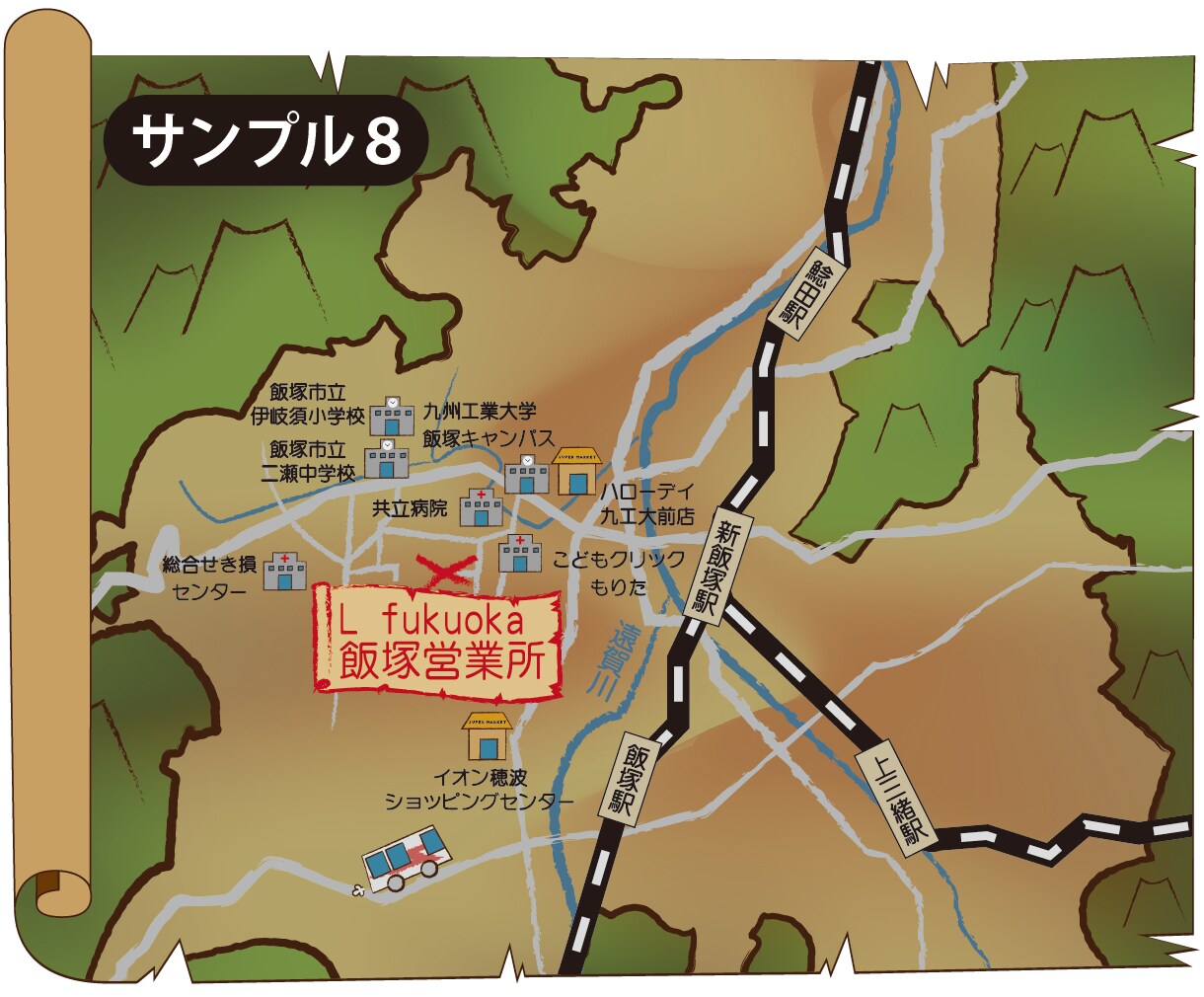 イラストを使った地図を作成いたします GoogleMAPを元に分かりやすい地図を作成いたします。 イメージ8