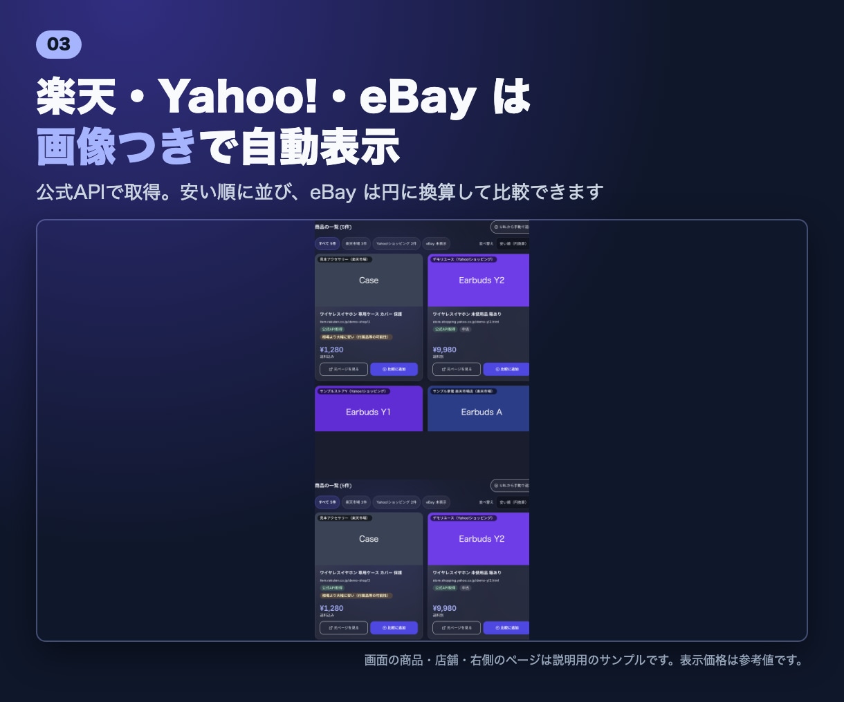 物販7サイト相場比較ツールを提供します サイトを行き来せず相場と利益を一目で比較！ラクラクリサーチ イメージ3