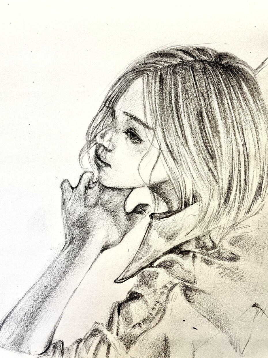 アナログ画であなた好みの作品を仕上げます 白黒作品に興味ある方、似顔絵など イメージ2