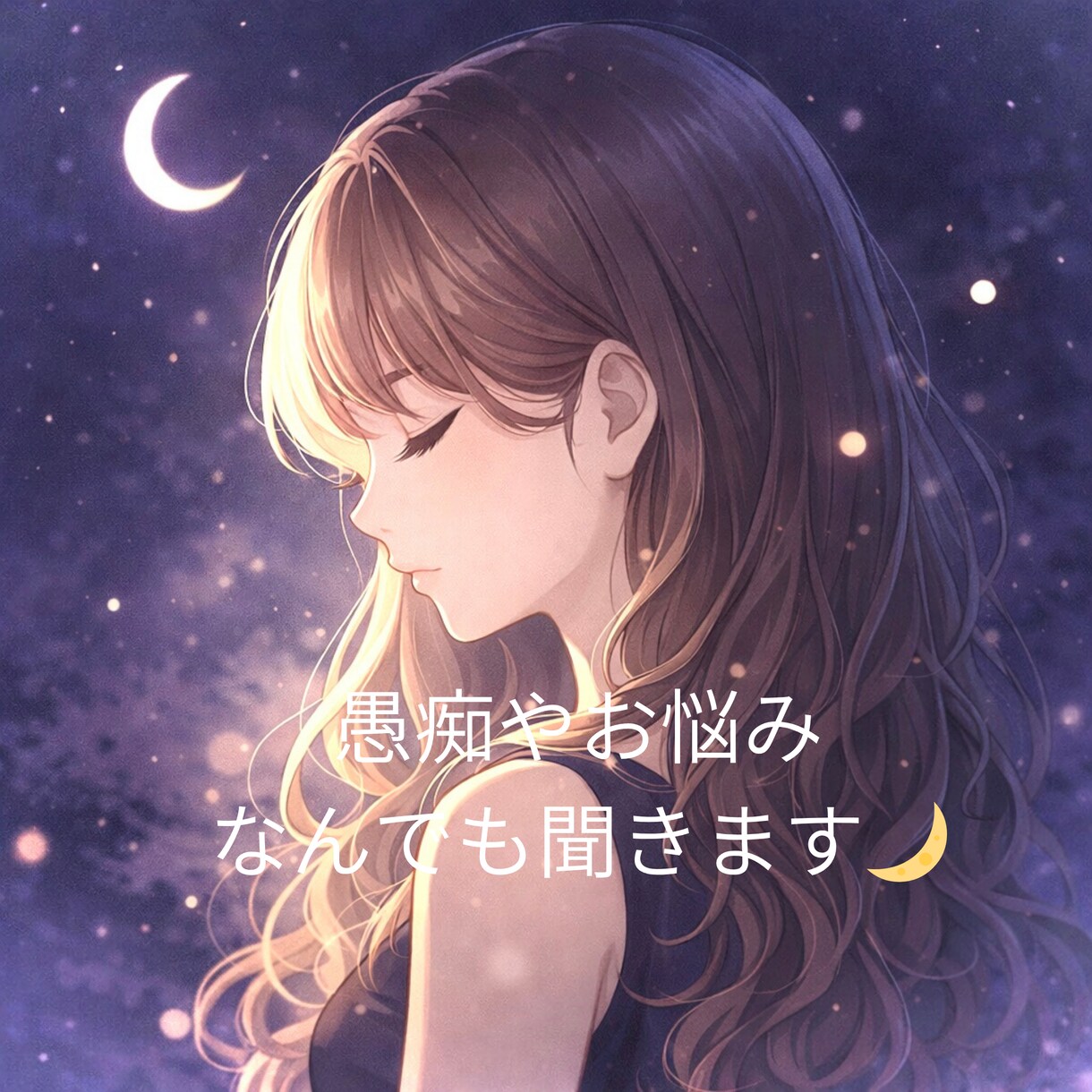 眠れない夜に落ち着いた雰囲気で優しくお話聞きます 眠れない夜、そっと寄り添うよゆっくり話そう。 イメージ1