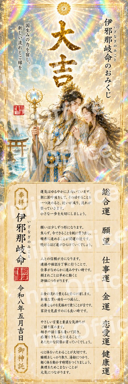 八百万神⭐︎おみくじに「気」を込めて開運します 何が当たるかな？護符代わりに使う金運上昇お守りも当たる イメージ10