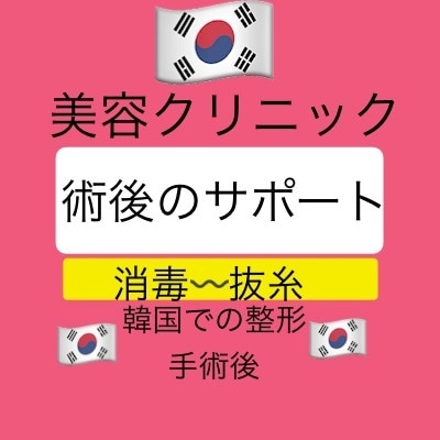 韓国術後の通院)消毒 抜糸 経過観察を通訳します 術後通訳 渡韓クリニック予約  カウンセリング日程調整 旅行 イメージ1