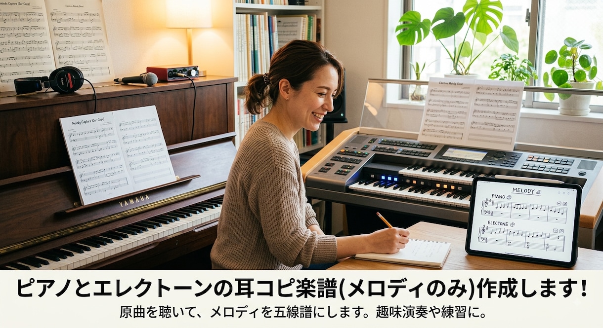 ピアノ、エレクトーンのメロディ譜を作成します メロディの正確な耳コピをします。 イメージ1