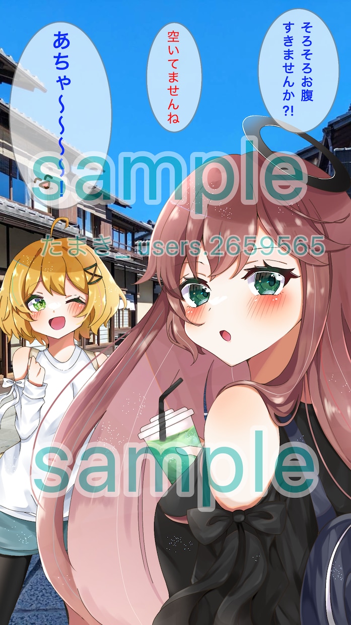 あなたのイラストを色塗りをさせて頂きます 人物や簡単な背景の色塗りさせていただきます´`* イメージ8